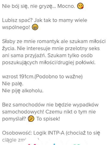 Ciekawe opisy na Tinder